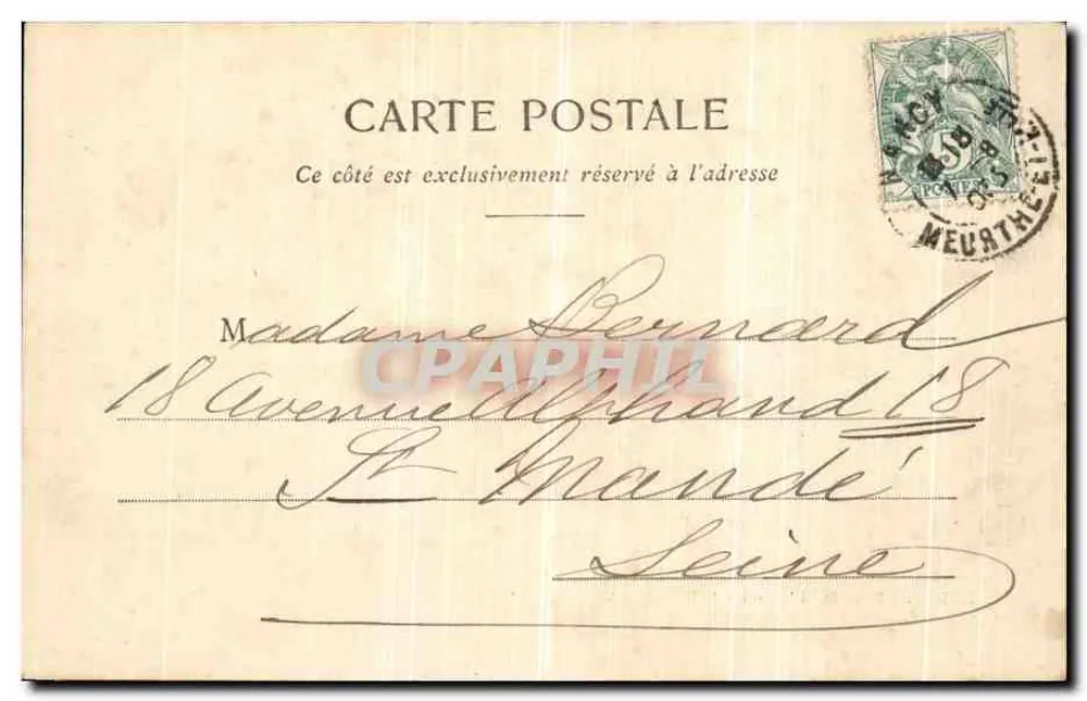 NANCY - Place Stanislas, Ansicht von der Stadtverwaltung — Sammlung F. S. - Rückseite
