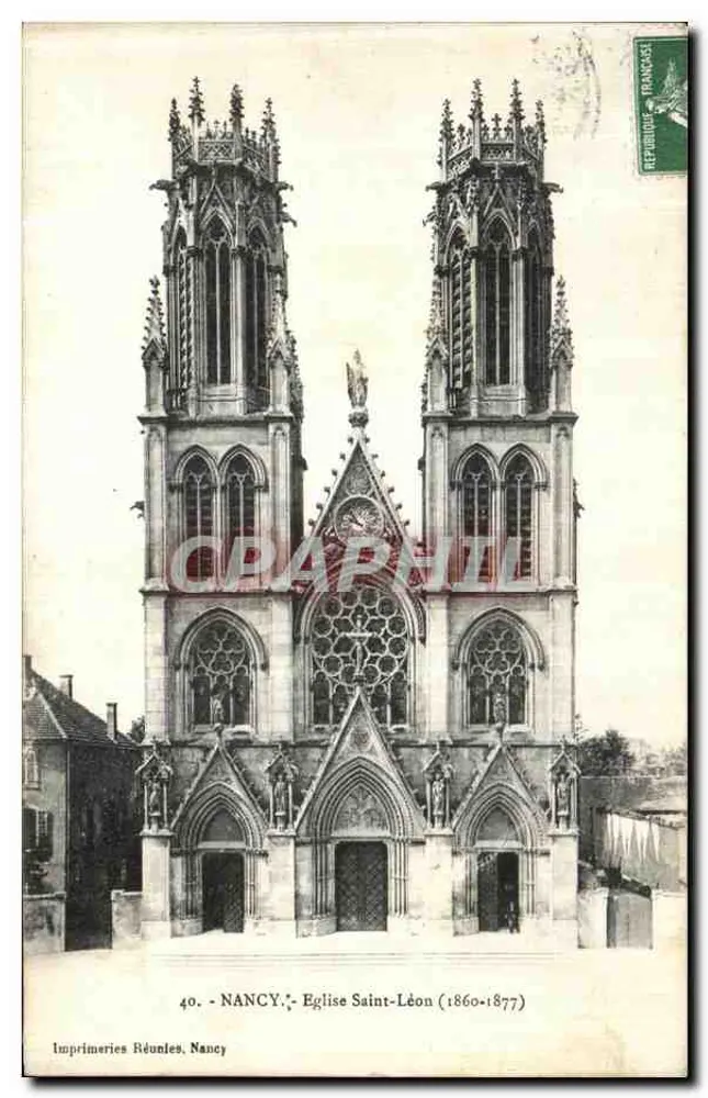 Nancy - Igreja de São Léon (1860-1877) — Imprencias Reunidas, Nancy, n°40 - Frente