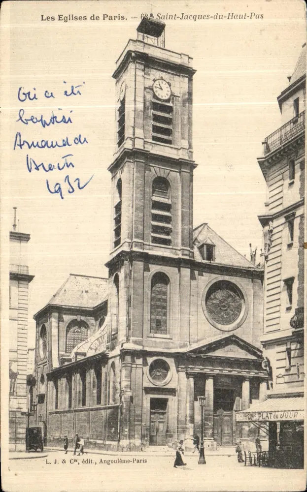 Saint-Jacques-du-Haut-Pas — Igreja de Paris — L. J. & Cie, editora, Angoulême-Paris - Frente