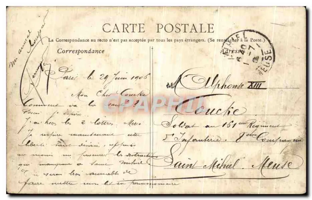 Ecke der Rue Richelieu und Grands Boulevards — Paris — unbekannter Verlag, Seriennummer nicht sichtbar - Rückseite