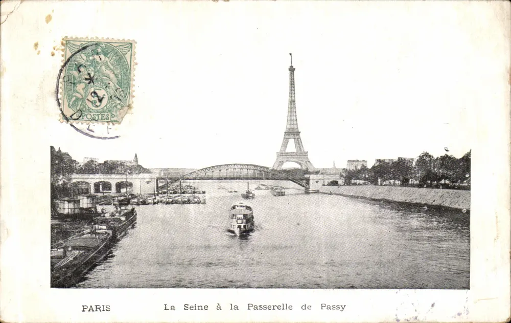 La Seine am Passy-Brücke — Paris — unbekannter Verlag, Seriennummer nicht sichtbar - Vorderseite
