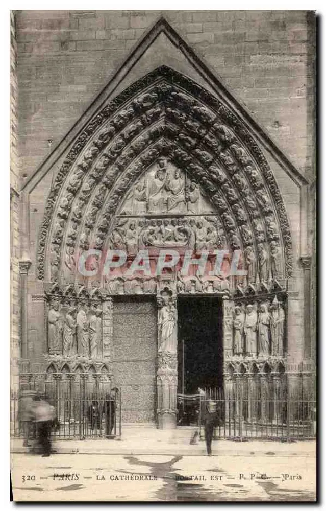 Paris — A catedral — Portal Leste — P.P.C. Paris - Frente
