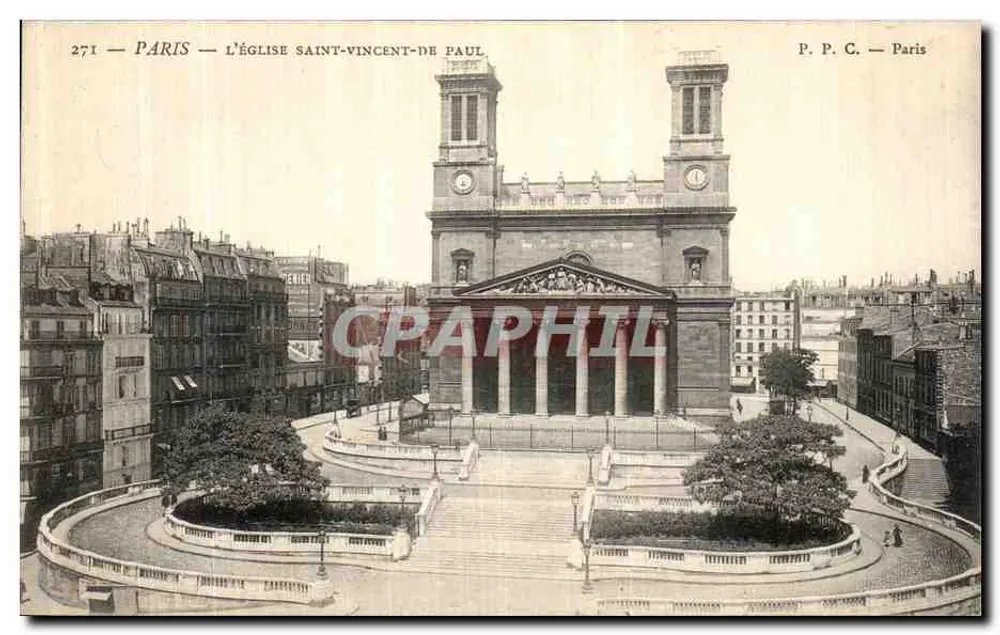 Paris — A igreja de São Vicente de Paulo — P. P. C. Paris, n° 271 - Frente