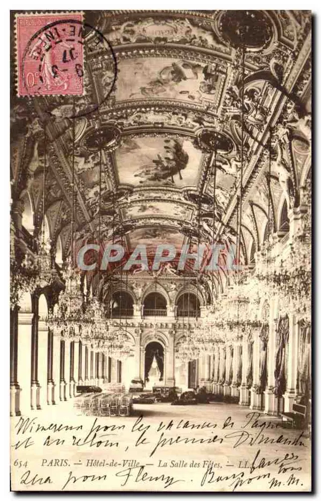 Paris — Stadtamt — Saal der Feierlichkeiten — anonymer Verleger, Nr. 654 - Vorderseite