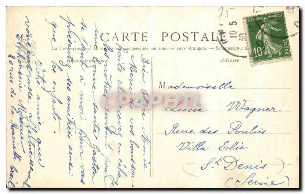 Paris - Rathaus — Salon des Lettres — L. Leroux - Rückseite