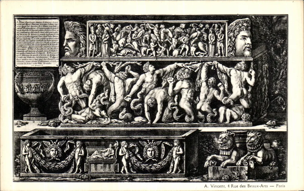 Fresque da Villa Médicis — Roma — editada por A. Vincent, 4 Rue des Beaux-Arts, Paris - Frente