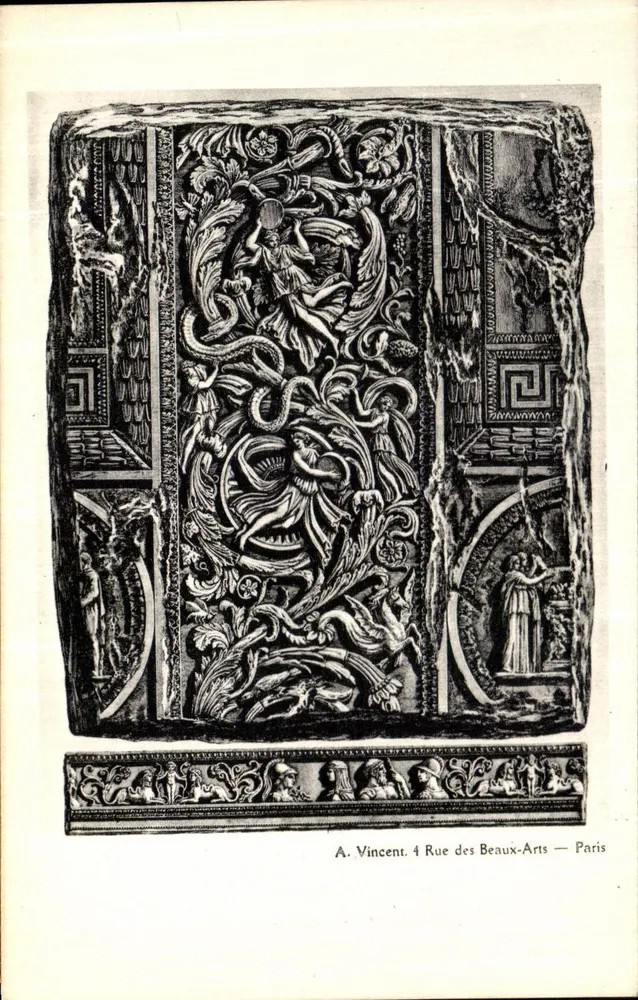 Decoração escultórica — gravura — A. Vincent, 4 Rue des Beaux-Arts — Paris - Frente