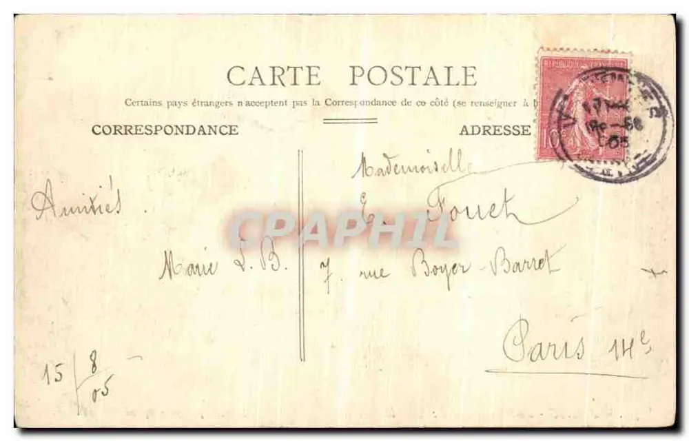 Paris - Lago Daumesnil: Sob a Gruta — Fot. C. Jeangette, 67, rue Rochechouart - Verso