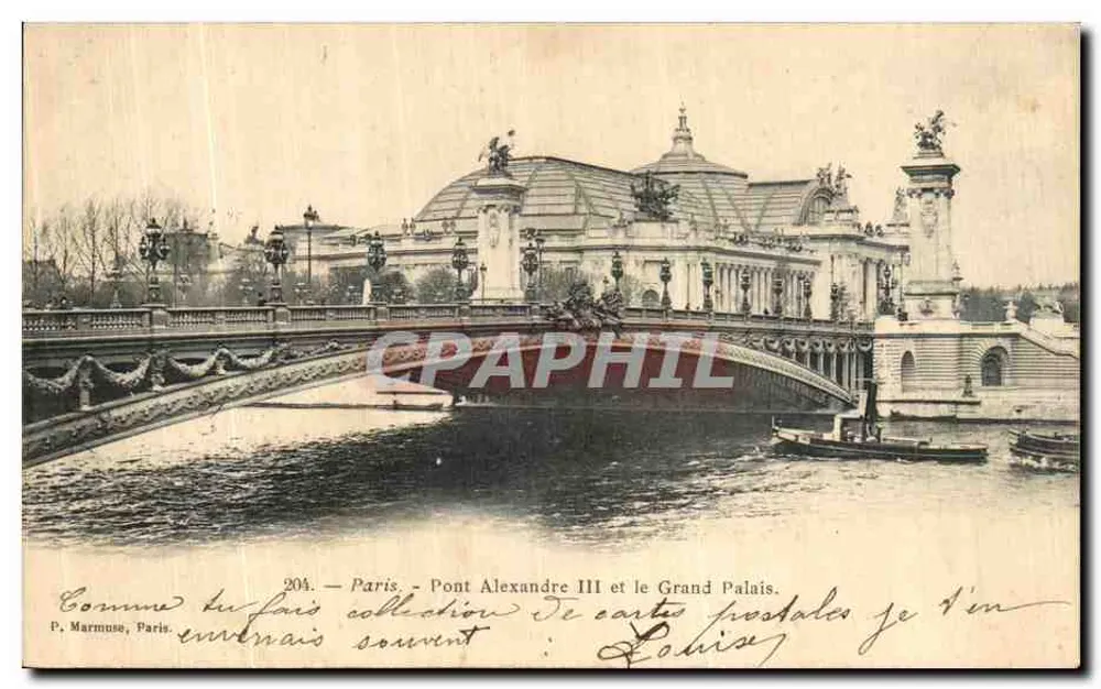 Paris — Pont Alexandre III und das Grand Palais — P. Marmouse, Paris, n°204 - Vorderseite