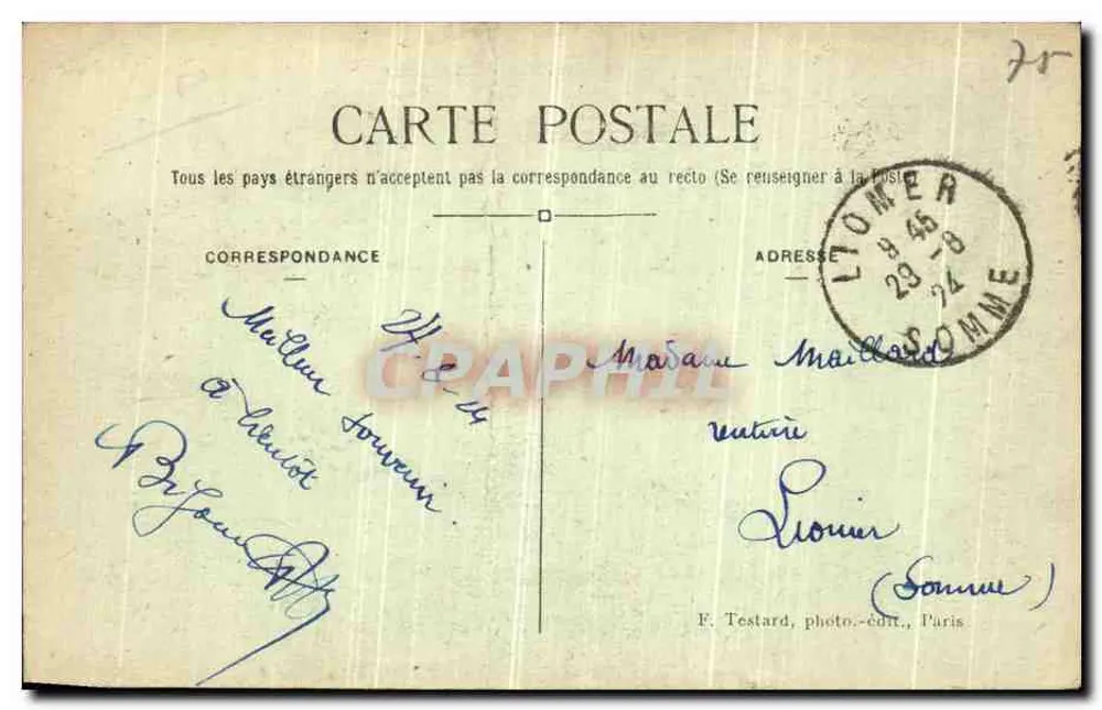 Paris — Le Sacré-Cœur de Montmartre — Vue d'ensemble — E.M. n° 5101 - Rückseite