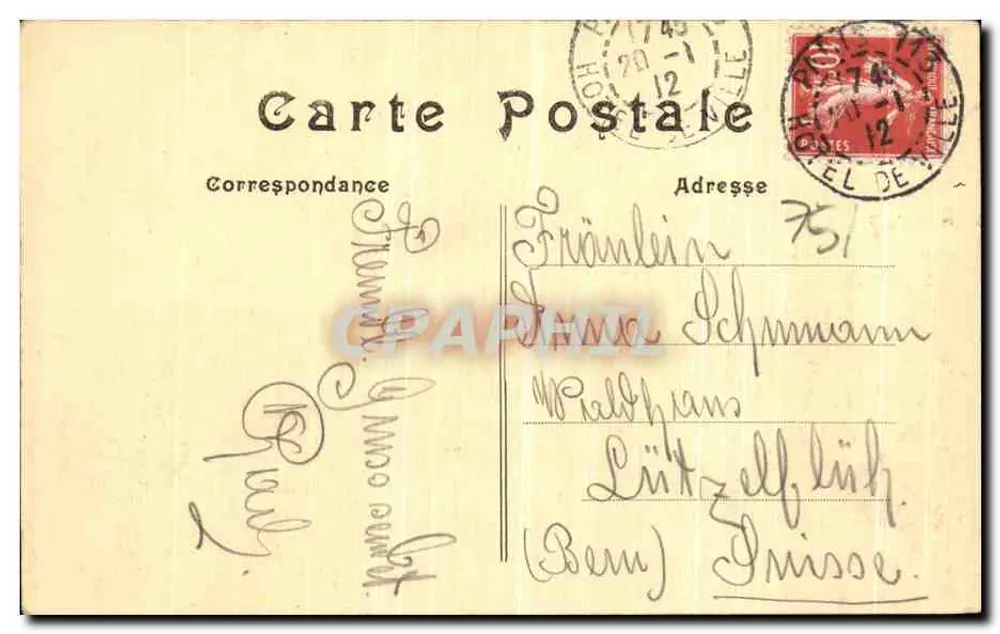 Monument de Gambetta — Paris — editor desconhecido, n° 71 - Verso