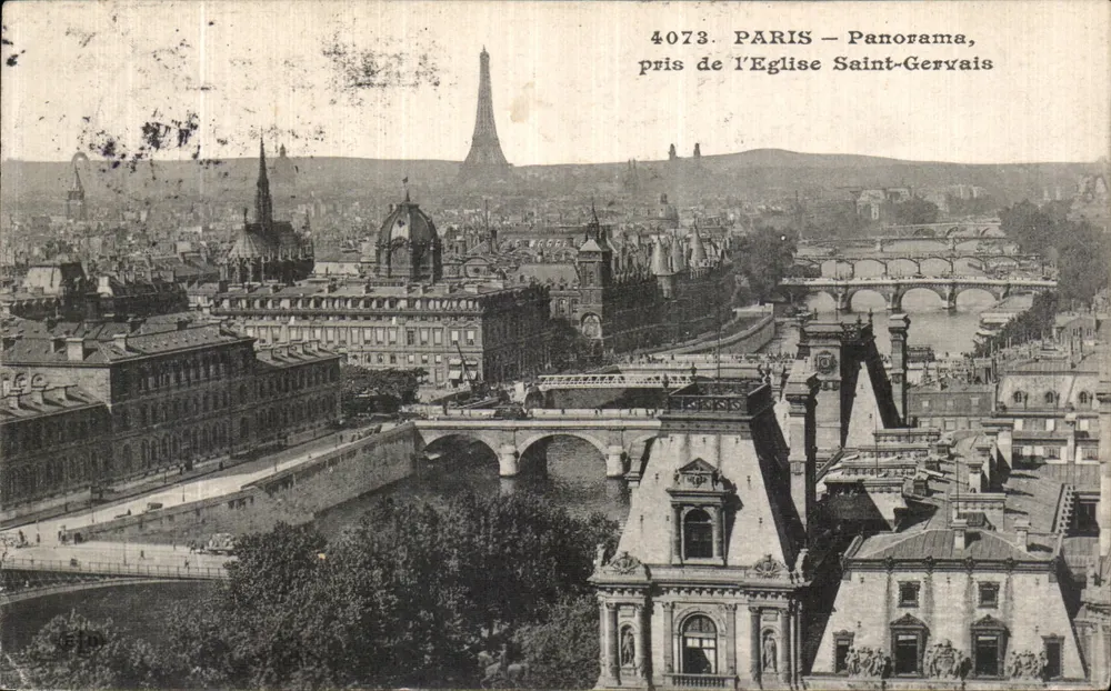 PARIS — Panorama, aufgenommen von der Kirche Saint-Gervais — Verleger-Nr. 4073 - Vorderseite