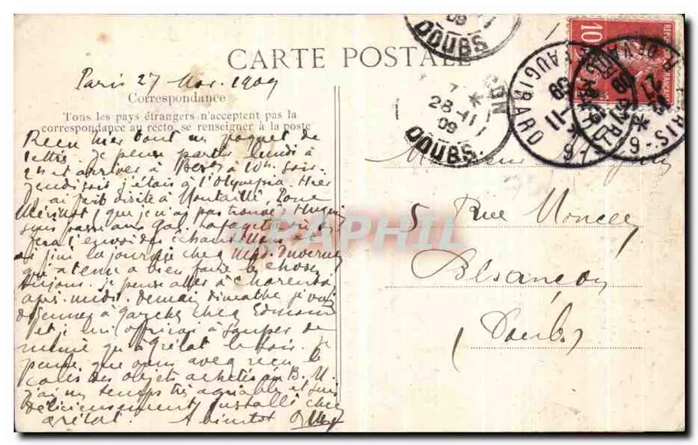 PARIS — Panorama, aufgenommen von der Kirche Saint-Gervais — Verleger-Nr. 4073 - Rückseite