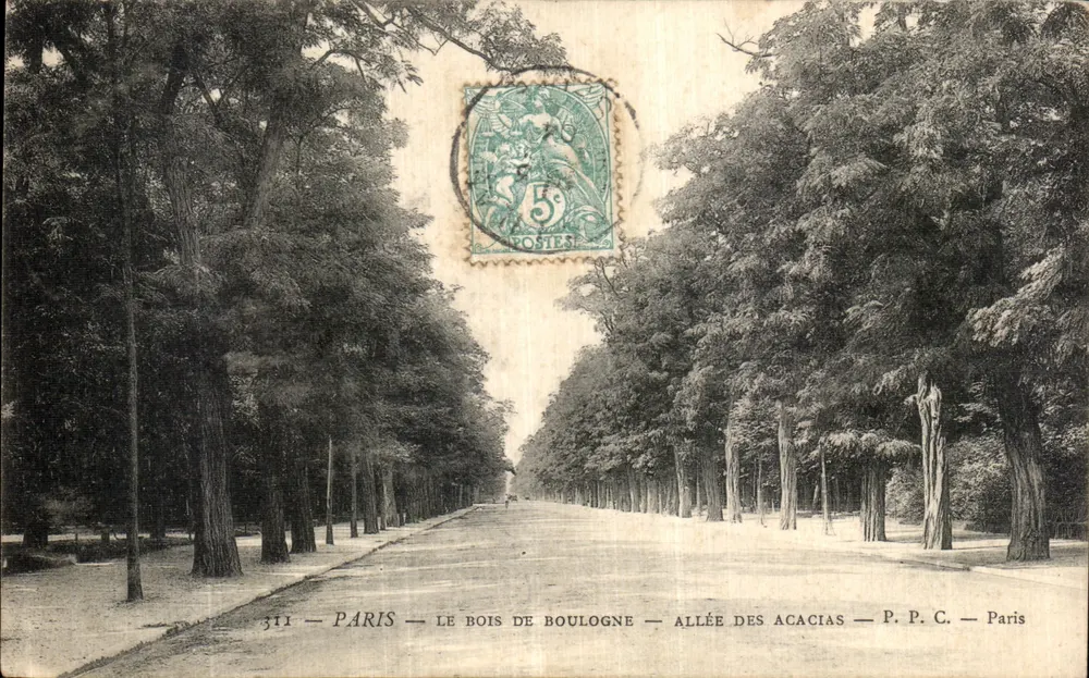 Der Bois de Boulogne — Allée des Acacias — P.P.C. — Paris - Vorderseite