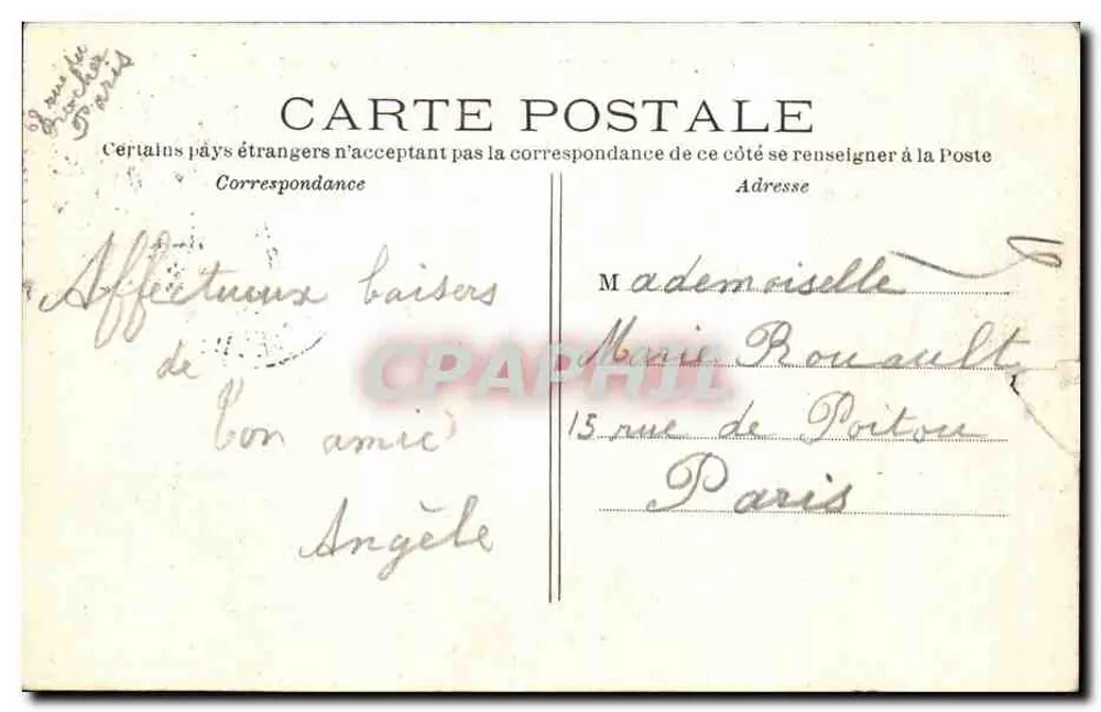PARIS — Notre Dame et la Caserne de la Cité — C.M. n°141 - Verso
