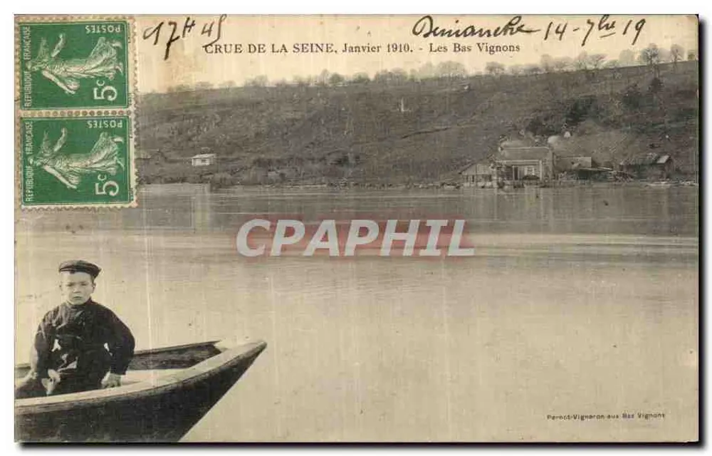 Überschwemmung der Seine, Januar 1910 — Les Bas Vignons — Perrot-Vignaron - Vorderseite