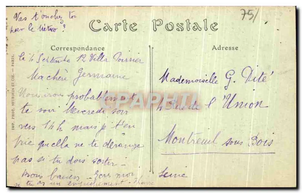Paris — O Monumento Pasteur e o Hotel dos Inválidos — ND. Fot. - Verso
