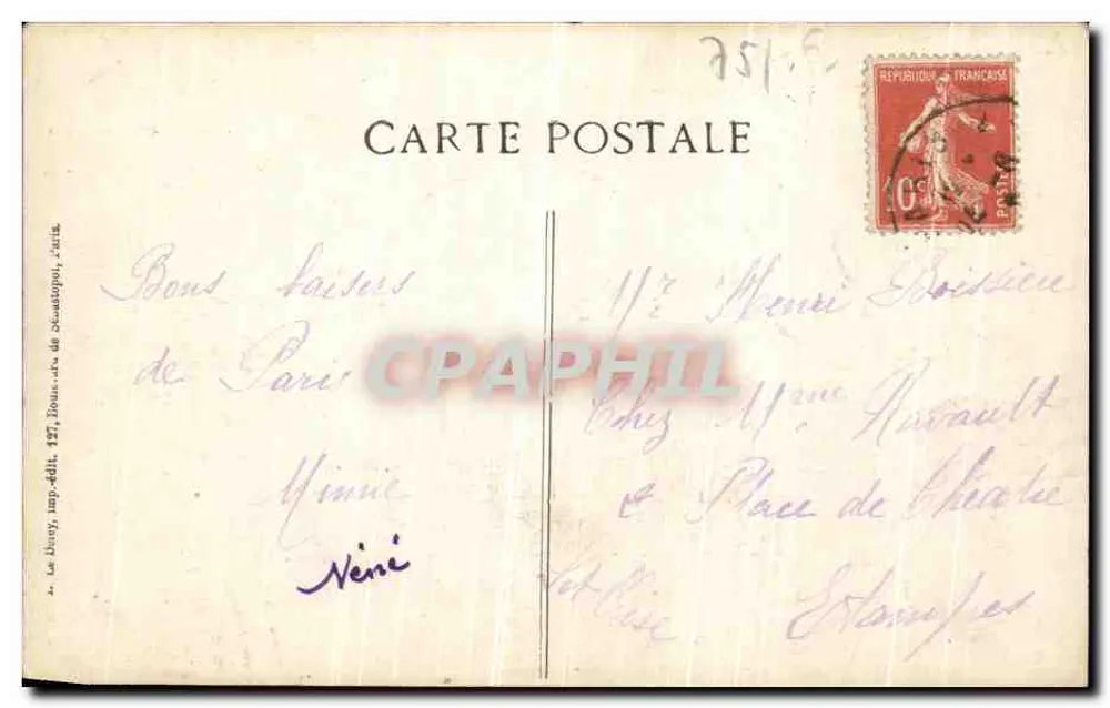 PARIS - Os Canhões dos Invalides — Editor E.D. n° 4174 - Verso