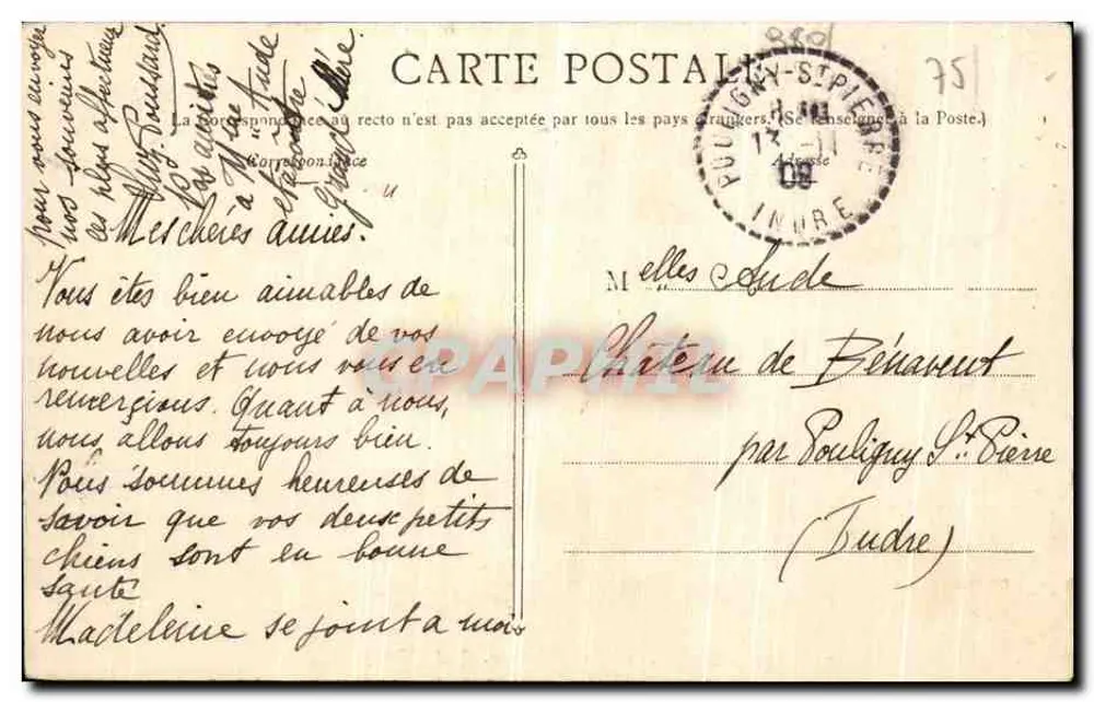 Paris — Gare d'Orléans, Quai d'Orsay — Soly Photolon, n°129 - Rückseite