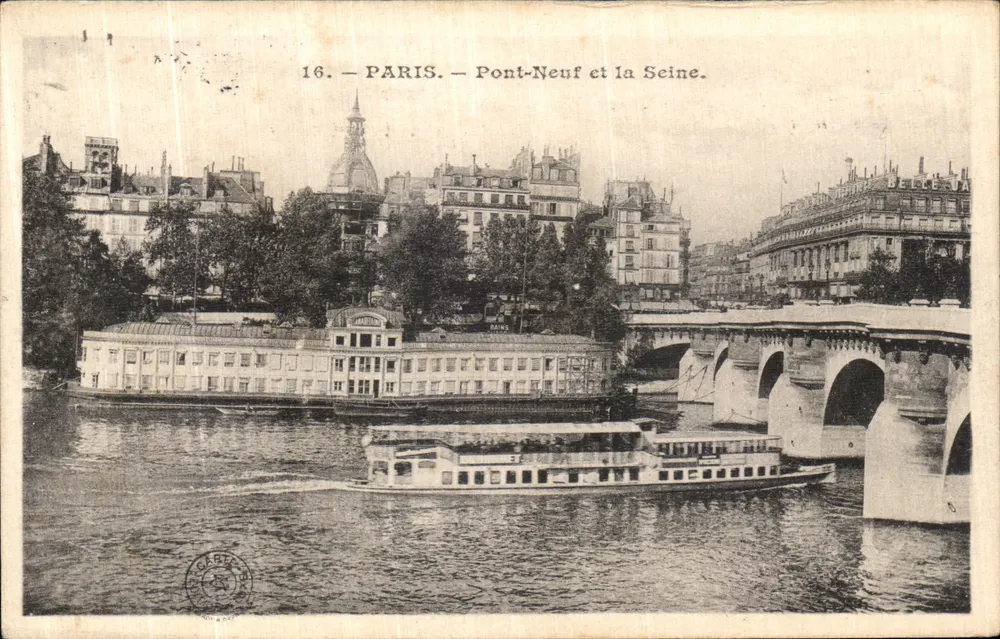 Paris — Pont-Neuf und die Seine — Verlag BELLEUA, Nr. 16 - Vorderseite