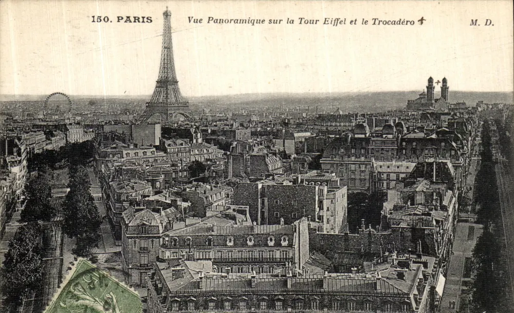 Paris — Panoramablick auf die Eiffelturm und das Trocadéro — M. D. n°150 - Vorderseite