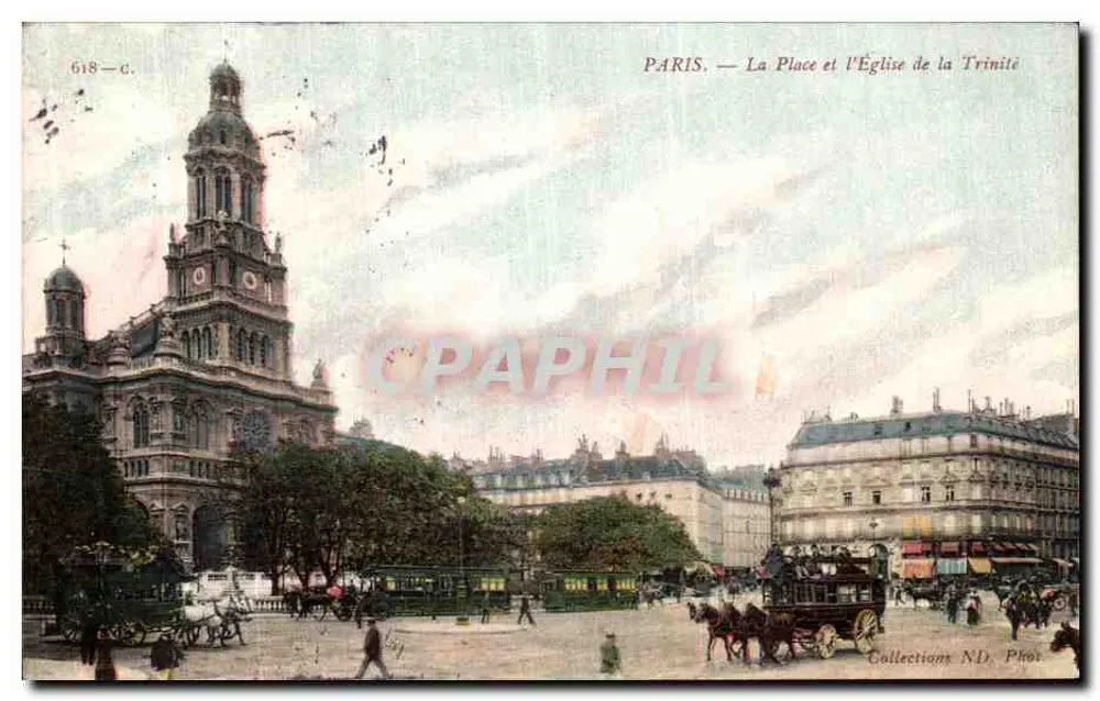 Paris — Der Platz und die Kirche der Dreifaltigkeit — Collections ND. Phot. 618-C - Vorderseite