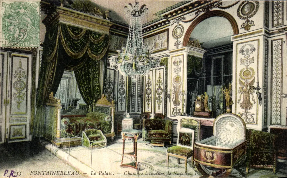 Fontainebleau — Das Schloss. — Schlafzimmer von Napoleon I. — P. R. 55 - Vorderseite