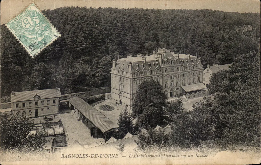 Bagnolles-de-l'Orne — Das Thermalbad vom Felsen aus gesehen — ND Phot - Vorderseite