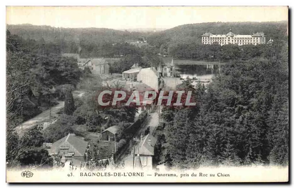 Bagnoles-de-l'Orne — Panoramablick vom Roc au Chien — Verlag CFD, Nr. 93 - Vorderseite