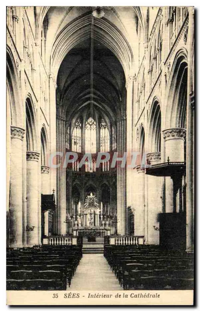 Sées - Interior da Catedral — editor J. Rozais, n°35 - Frente