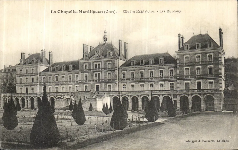 La Chapelle-Montligeon (Orne) — Exploitative Arbeit — Die Büros — Phototypie J. Bouveret, Le Mans - Vorderseite