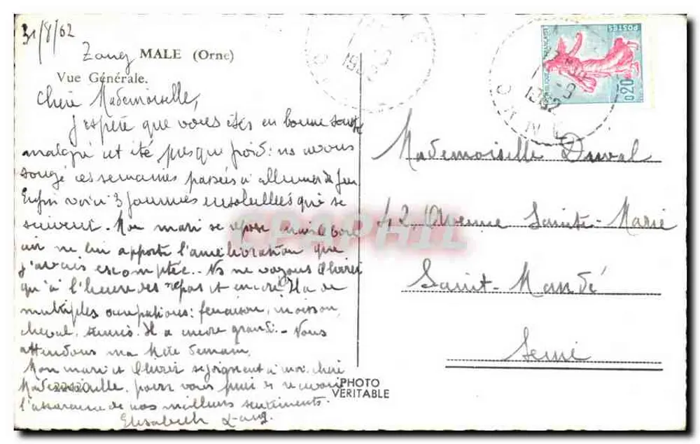 Zaney (Orne) — Vista Geral — Photo Véritable - Verso
