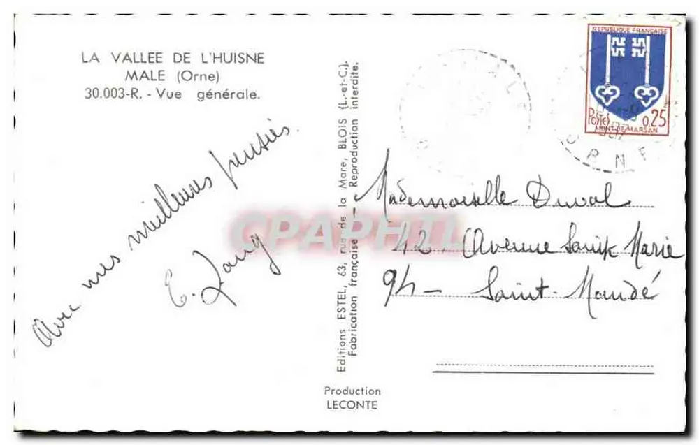 A Valle da Huisne — Vista geral — Edições Estel, n° 30.003-R - Verso