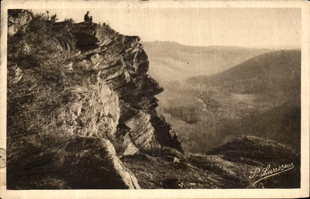 Die Felsen von Oître — Tal der Rouvre (Dämmerung) — P. Levassœur - Vorderseite