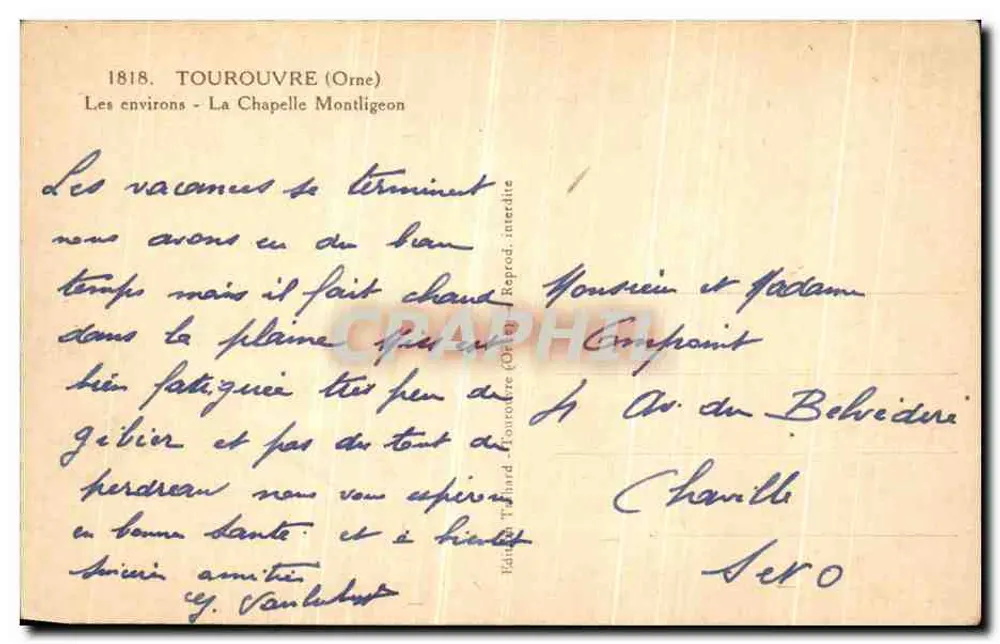 La Chapelle Montligeon — Tourouvre (Orne) — Verlag T. Thillard - Rückseite