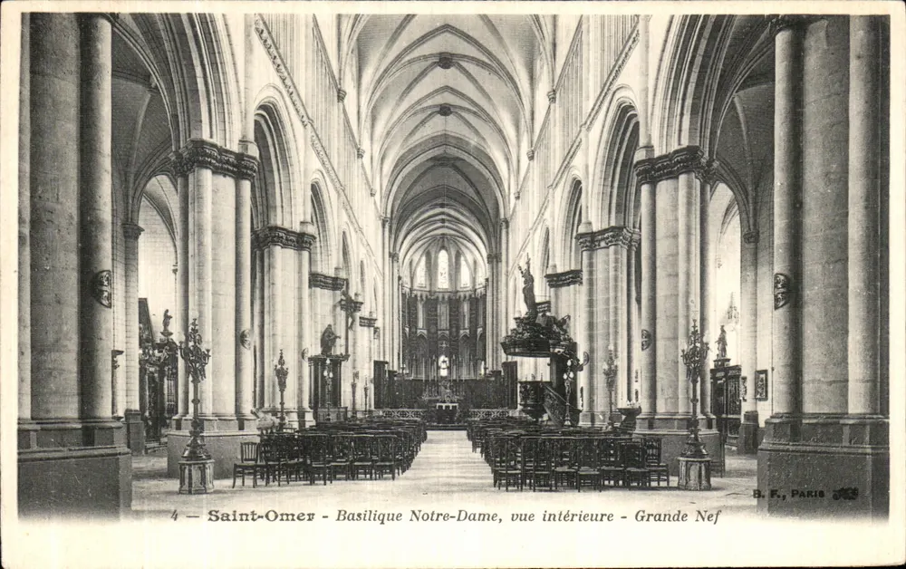 Saint-Omer - Basilika Notre-Dame, Innenansicht - Große Nave — B.F. PARIS 208 - Vorderseite