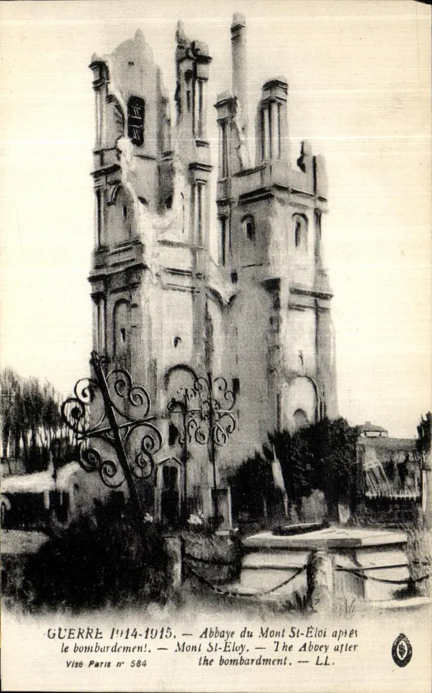 Abtei Mont-St-Éloy — Ruinen nach dem Bombardement — Visé Paris n° 584 - Vorderseite