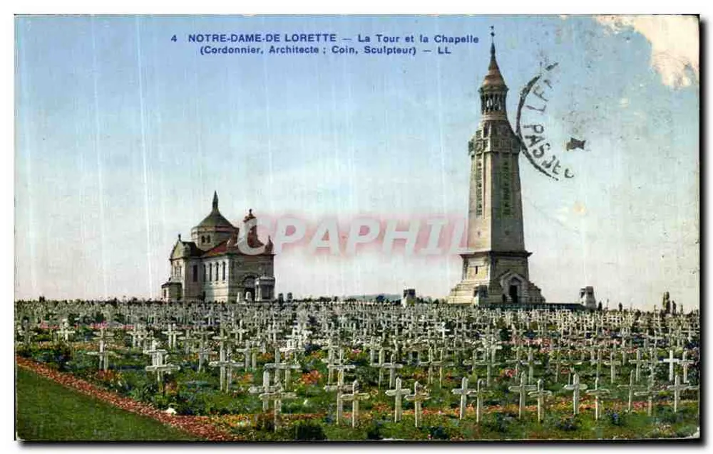 Notre-Dame-de-Lorette — La Tour et la Chapelle — Cordonnier, Architecte ; Coin, Sculpteur — LL - Vorderseite