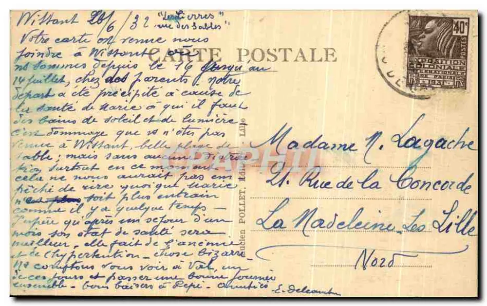 Aussicht von Wissant — Die Felsen von Gris-Nez — Edit. Baude-Lefebvre, n° L.P. 10 - Rückseite