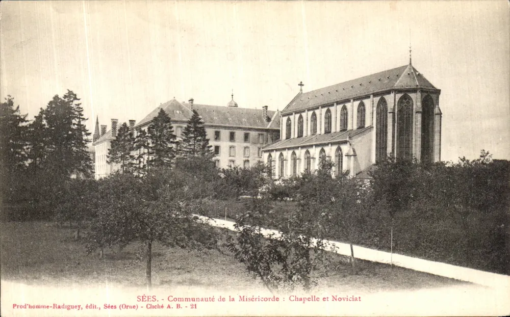 Sées - Gemeinschaft der Barmherzigen: Kapelle und Noviziat — Prod'homme-Radiguey, Verlag, Sées (Orne) - Cliché A. B. - 21 - Vorderseite