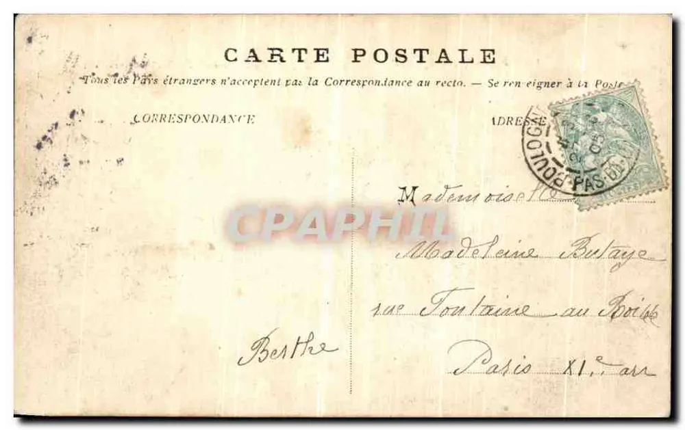 Boulogne-sur-Mer — Abfahrt des Schiffs nach Folkestone — unbekannter Verlag, Nr. 19 - Rückseite