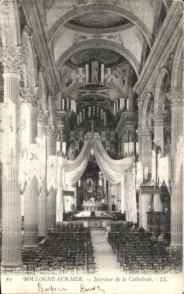 Boulogne-sur-Mer — Innenansicht der Kathedrale — LL. N° 67 - Vorderseite