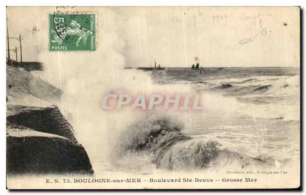 Boulogne-sur-Mer — Boulevard Ste-Beuve — Grosse Mer — Verlag Sietenard - Vorderseite