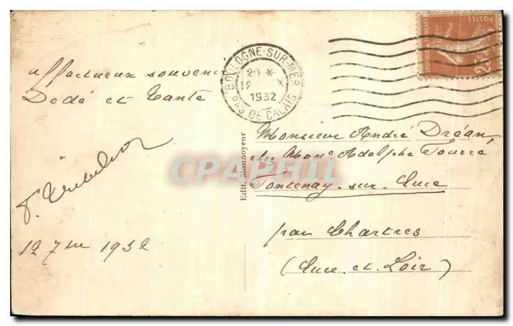 Boulogne-sur-Mer — Ansicht vom Calvaire — Verlag J. Aubidin, n° 211 - Rückseite