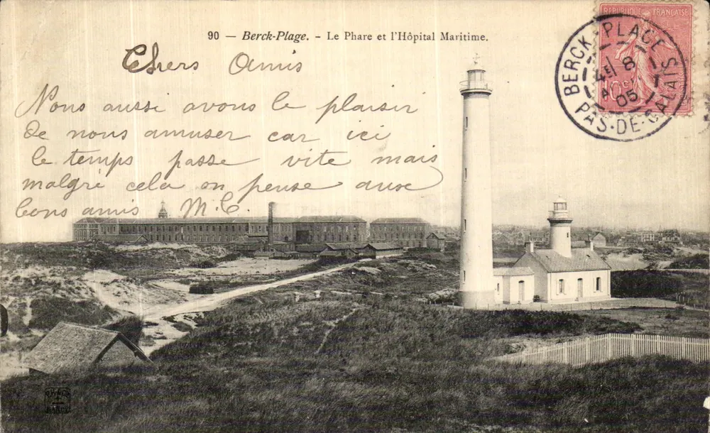 Berck-Plage — Le Phare et l'Hôpital Maritime — Éditeur R. V. P. n° 90 - Vorderseite