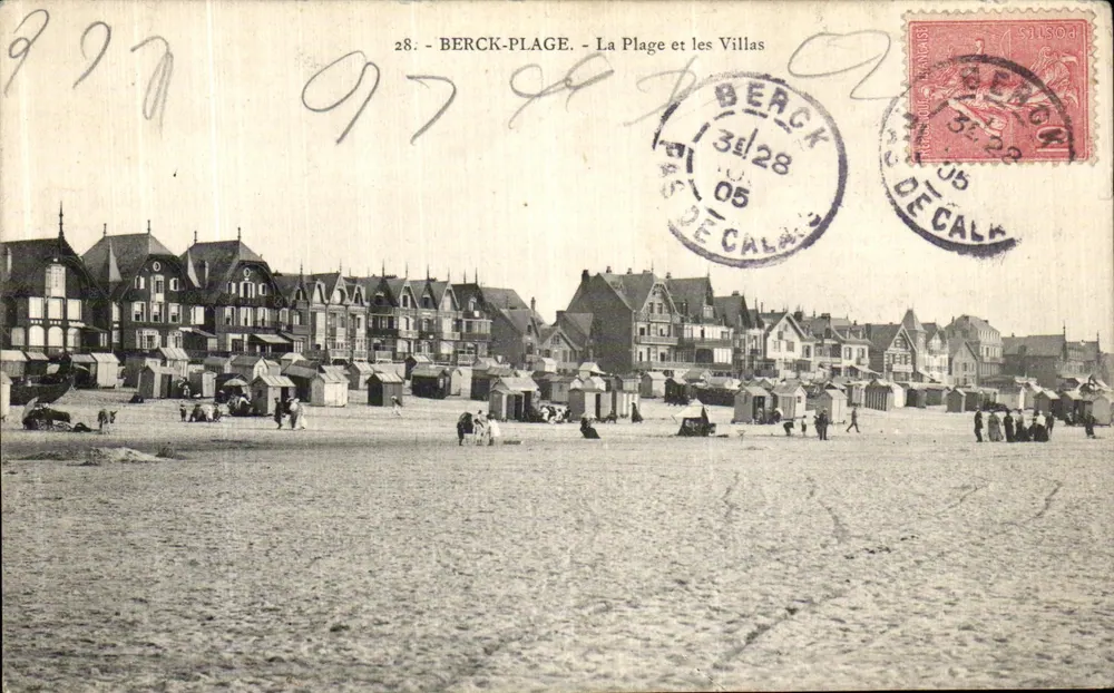 Berck-Plage — La Playa y las Villas — Editor no identificado, n° 28 - Anverso