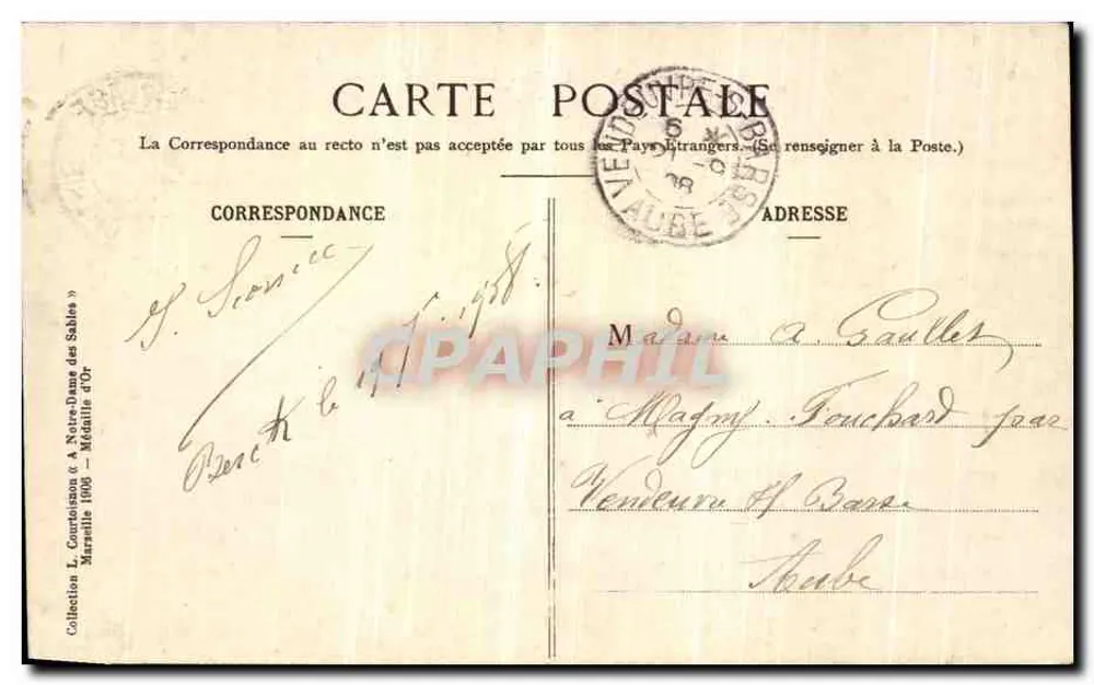 Berck-Plage - Cottages das Dunas — editor L. Courdanson, série 'Nossa Senhora das Areias' - Verso