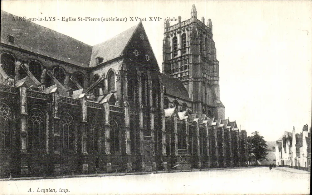 AIRE-sur-la-LYS - Kirche St-Pierre (Außenansicht) 15. und 16. Jahrhundert — A. Lequien, imp. - Vorderseite