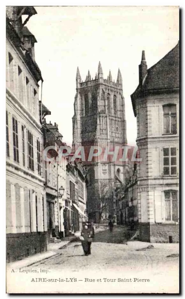 AIRE-sur-la-LYS — Straße und Turm Saint Pierre — A. Lequien, Verlag - Vorderseite