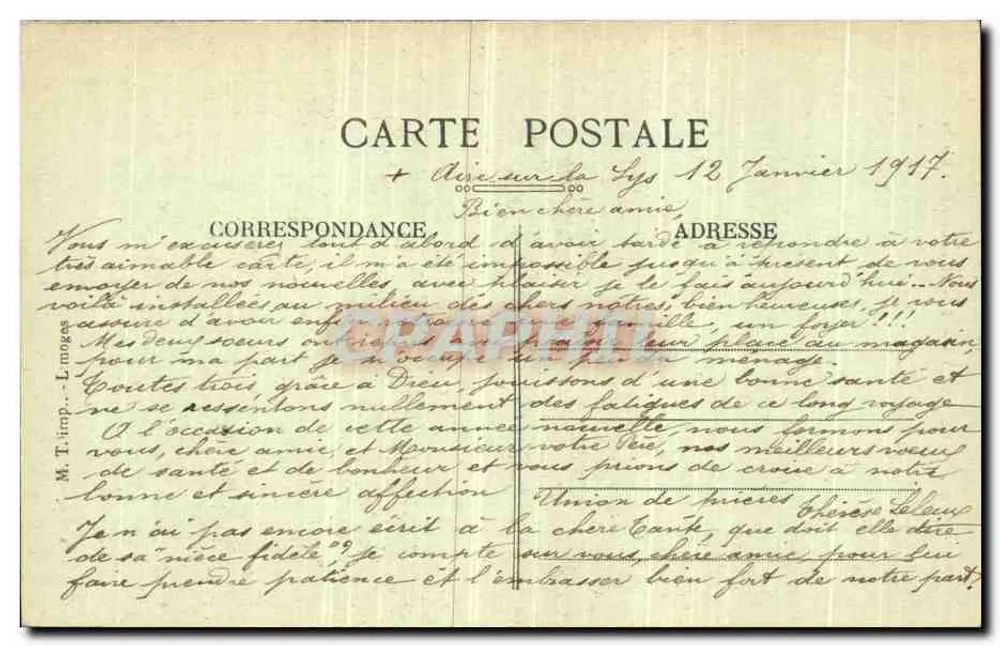 AIRE-SUR-LA-LYS — Straße und Turm Saint-Pierre — A. Léquiem, Verlag - Rückseite